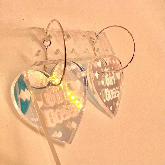 Girl Boss Earrings - Boss Babe Earrings- Girl Power Earrings- Female Power - Picture 3 of 10